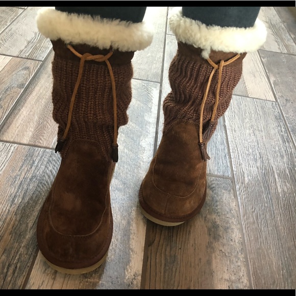 UGG Suburb suede crotchet boot leather tassels - Picture 2 of 15